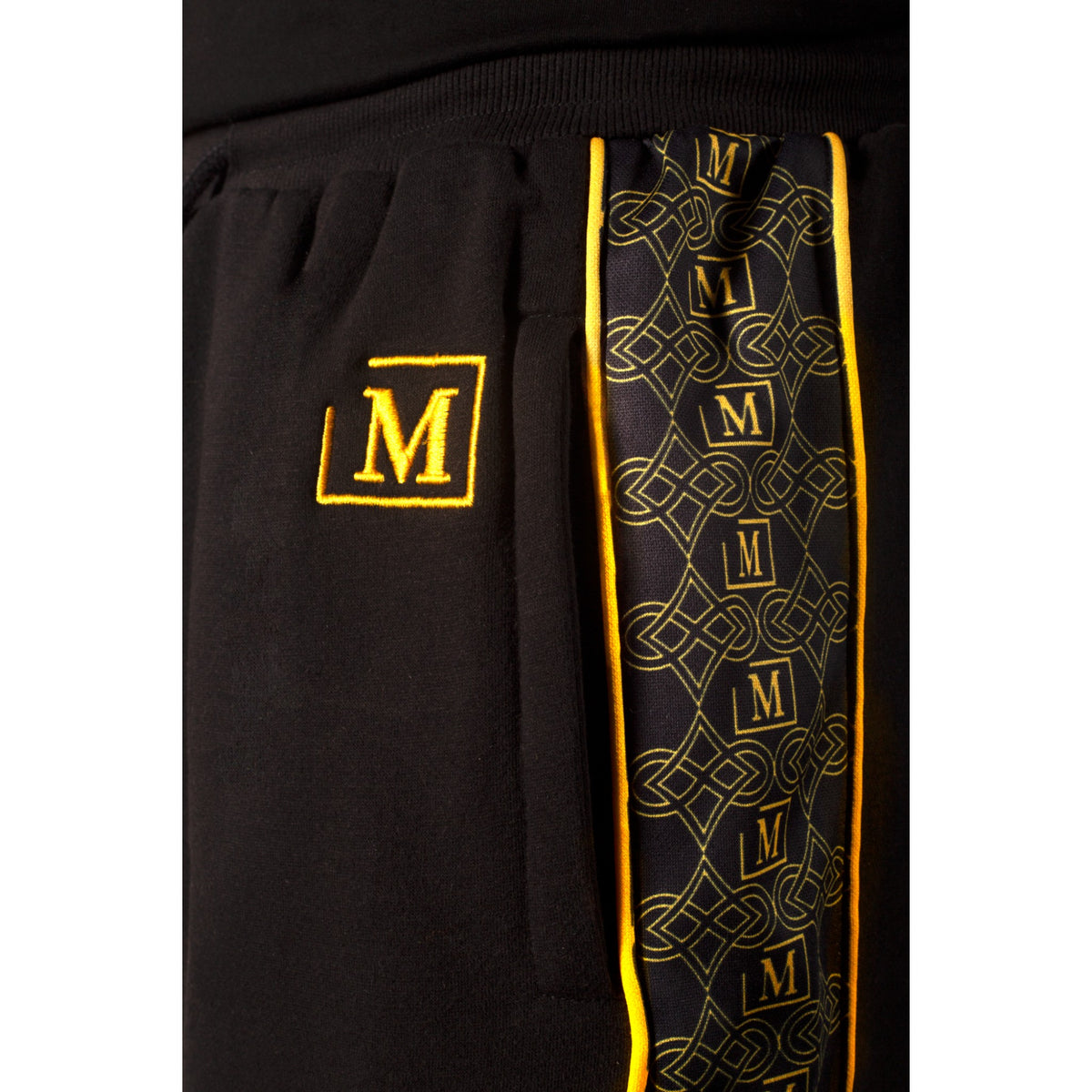MDB Brand Men's Fleece Monogram Logo Tape Shorts