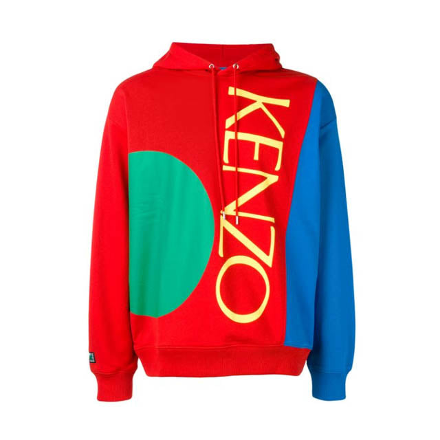 Kenzo Men's Contrast Panel Hoodie Sweatshirt