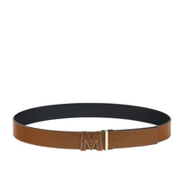 MCM Claus Leather Inlay M Reversible 1.5" Belt in Embossed Leather