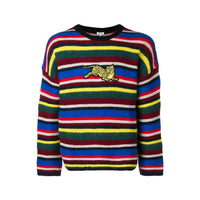Kenzo Men's Multicolor Jumping Tiger Knit Striped Sweater