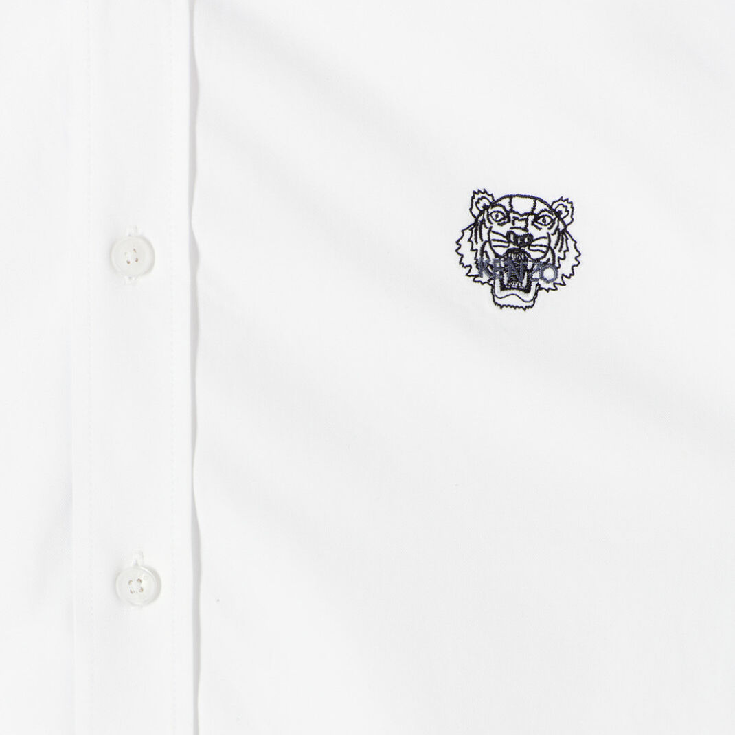 Kenzo Men's Tiger Patch Long Sleeve Woven Shirt