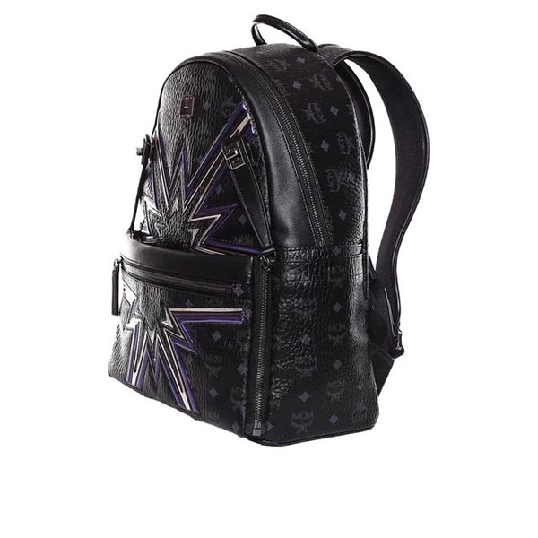MCM Dual Stark Cyber Flash Backpack in Black Visetos