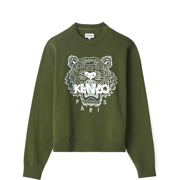 Kenzo Paris Classic Tiger Men's Sweatshirt FW21 Dark Kakhi