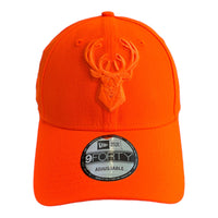 New Era Milwaukee Bucks Custom Monochrome 9Forty Stretch Snapback Baseball Cap - Neon Orange