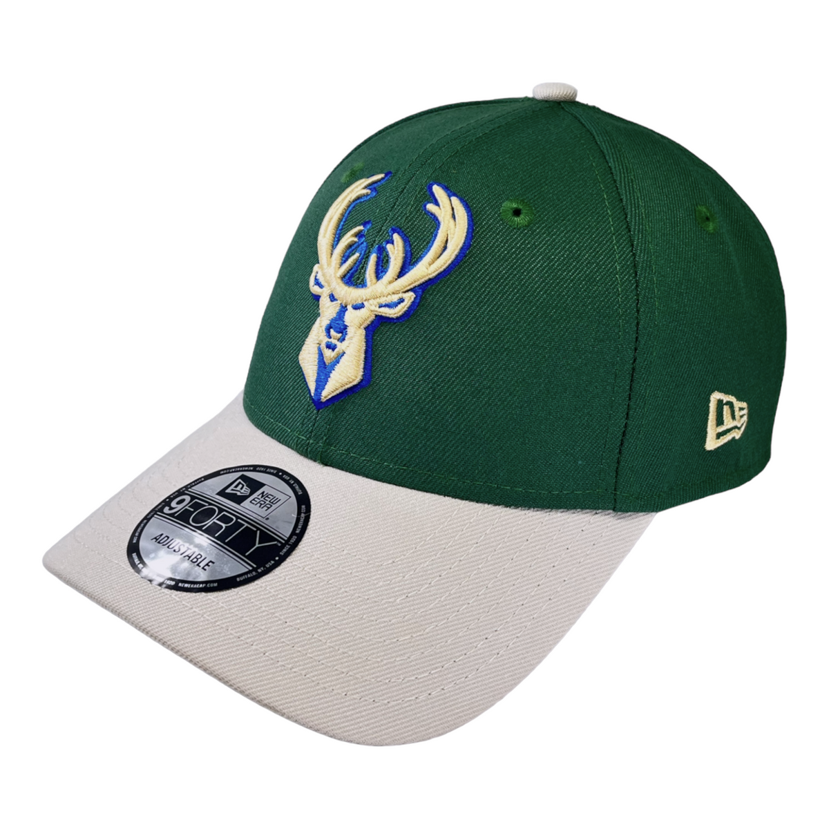 New Era Milwaukee Bucks Custom 9Forty Stretch Snapback Baseball Cap - Green/Cream