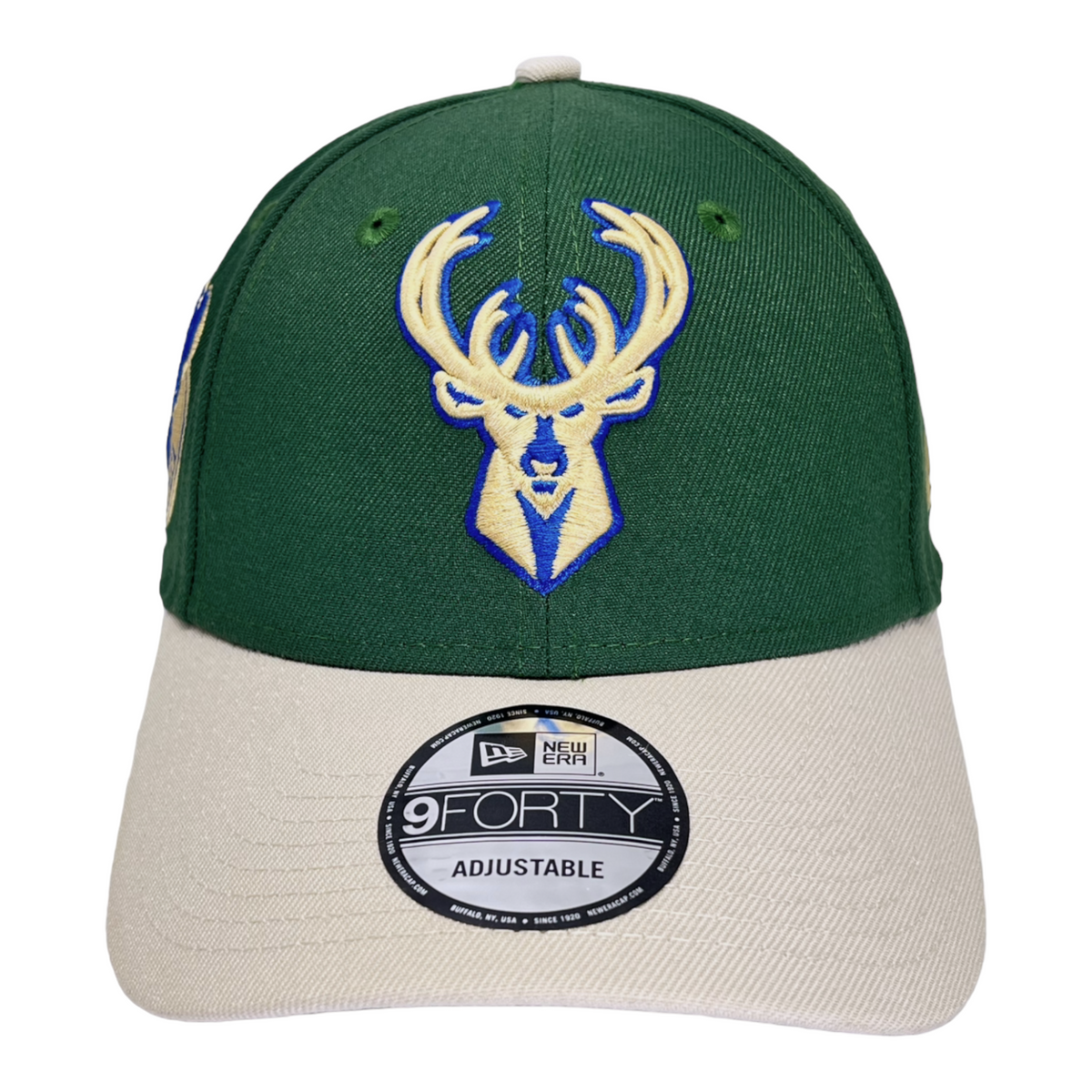 New Era Milwaukee Bucks Custom 9Forty Stretch Snapback Baseball Cap - Green/Cream