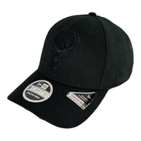 New Era Milwaukee Bucks Custom Monochrome 9Forty Stretch Snapback Baseball Cap - Black