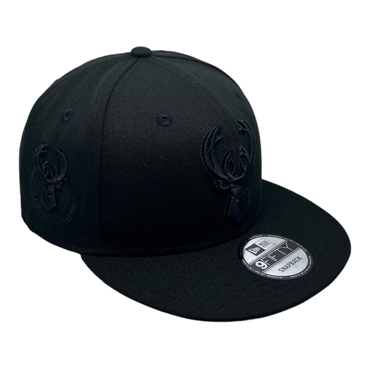 New Era Milwaukee Bucks Custom Monochrome 9Fifty Snapback Baseball Cap - Black
