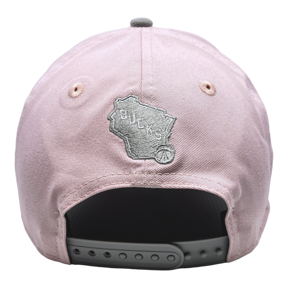 New Era Milwaukee Bucks Custom 9Forty Stretch Snapback Baseball Cap - Pink/Grey