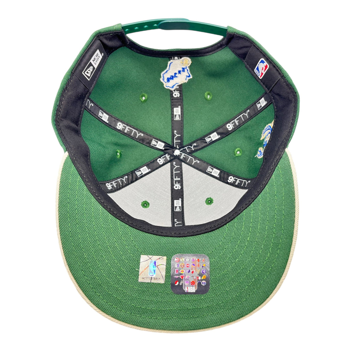New Era Milwaukee Bucks Custom 9Fifty Snapback Baseball Cap - Green/Cream
