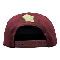 New Era Milwaukee Bucks Custom 9Fifty Snapback Baseball Cap - Burgundy/Tan