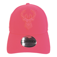 New Era Milwaukee Bucks Custom Monochrome 9Forty Stretch Snapback Baseball Cap - Neon Pink
