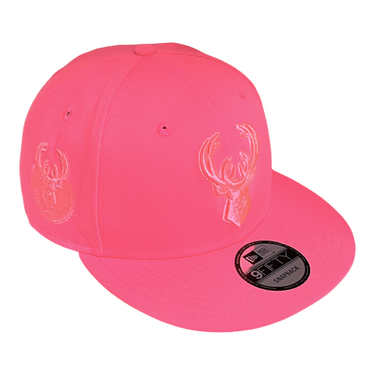 New Era Milwaukee Bucks Custom Monochrome 9Fifty Snapback Baseball Cap - Neon Pink