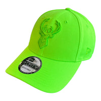 New Era Milwaukee Bucks Custom Monochrome 9Forty Stretch Snapback Baseball Cap - Neon Green